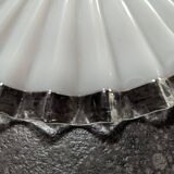 Old hanging lamp in white pleated opaline Art Deco 1930 Ø 25 cm