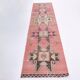 3x10 Salmon & Brown Ikat Pattern Vintage Runner Rug, 82x312Cm