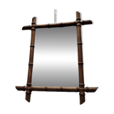 Vintage French Faux Bamboo Mirror, 1930s