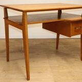 Bureau vintage de Roger Landault en chêne, 1950