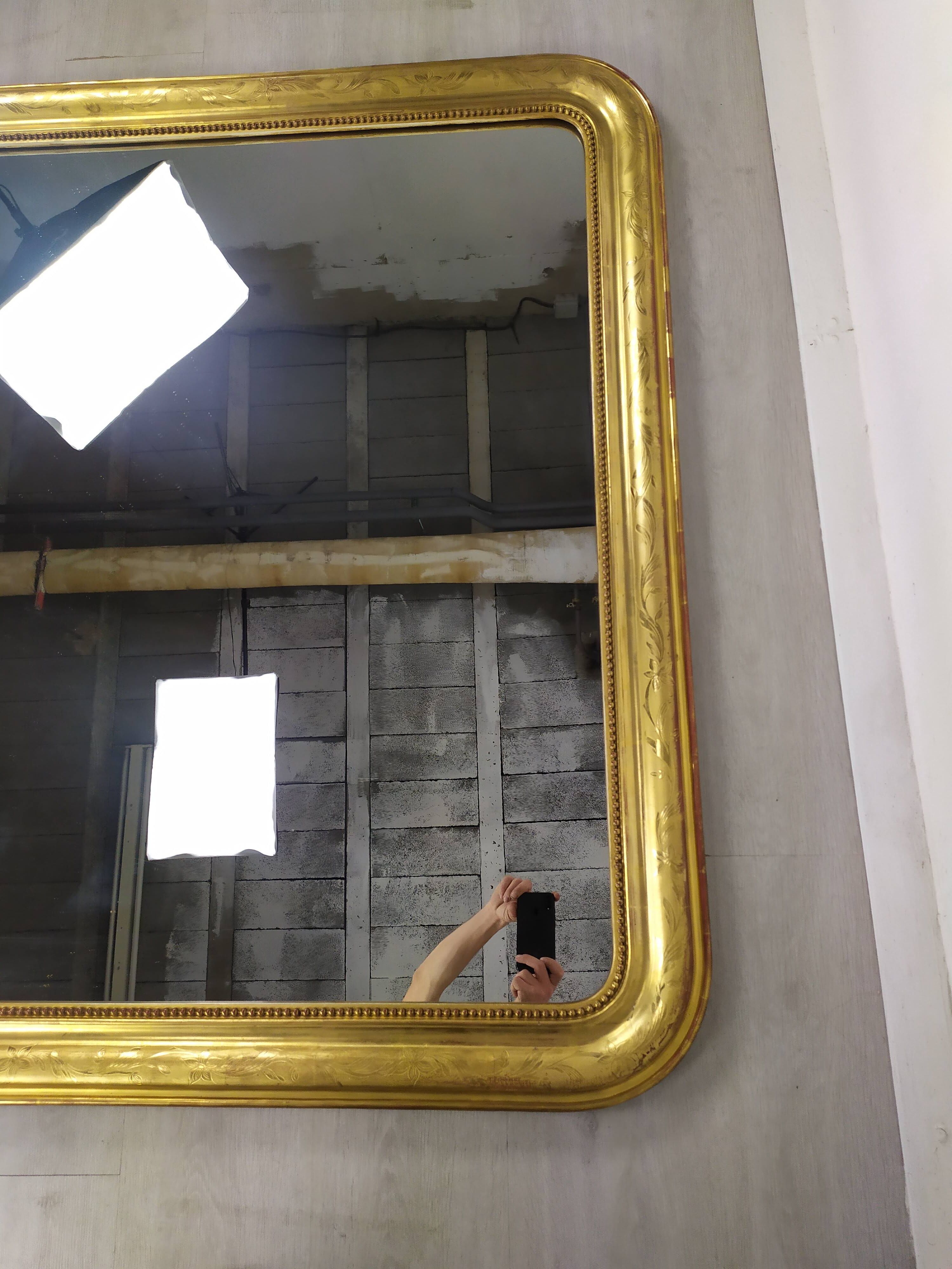 Gilded mirror Louis Philippe - 117x125cm