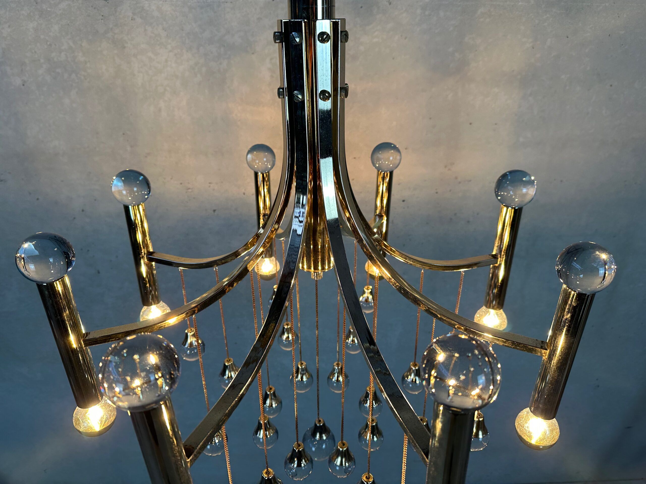 Chandelier vintage italien Gaetano Sciolari