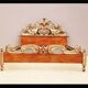 1950s silver wood king-size bed frame