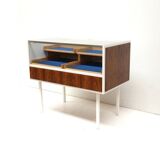 Vintage glass counter / desk with drawers made in the 1970s