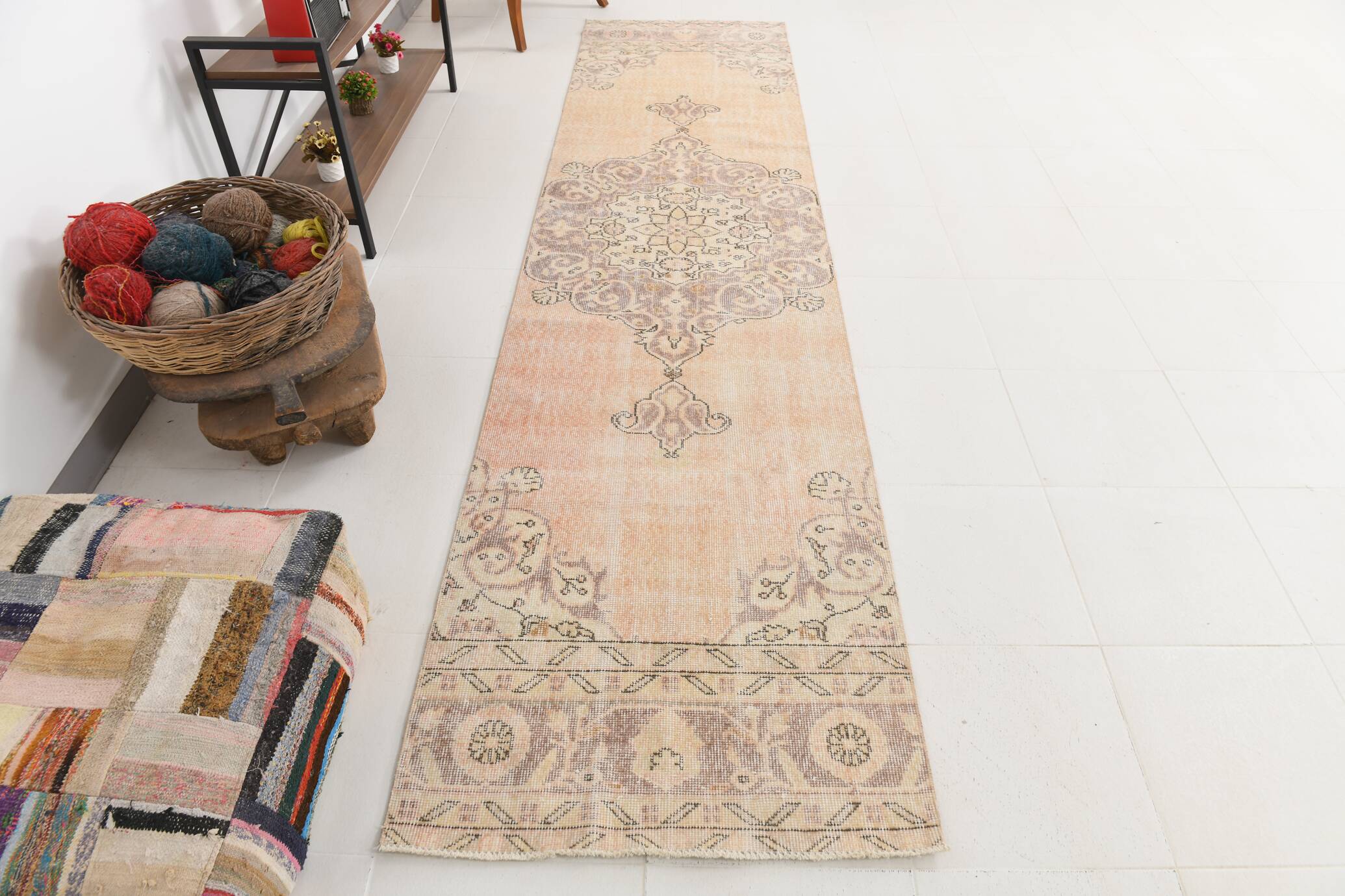 3x12 Cream Beige Persian Runner Rug 86x358Cm SK 17433