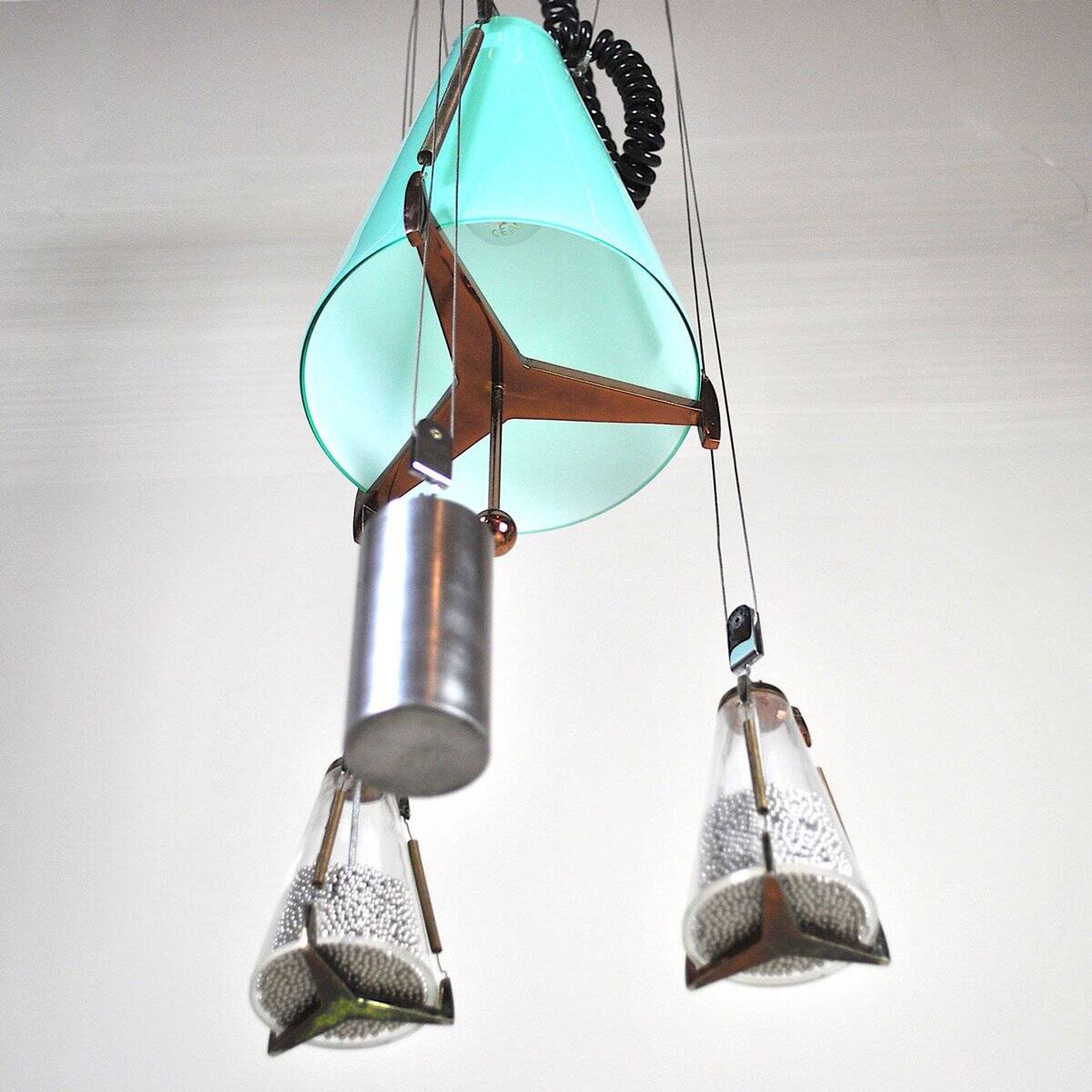 Ceiling lamp in glass, United States, 1950s