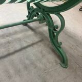 Garden bench in wrought iron and cast iron, late 19th century.