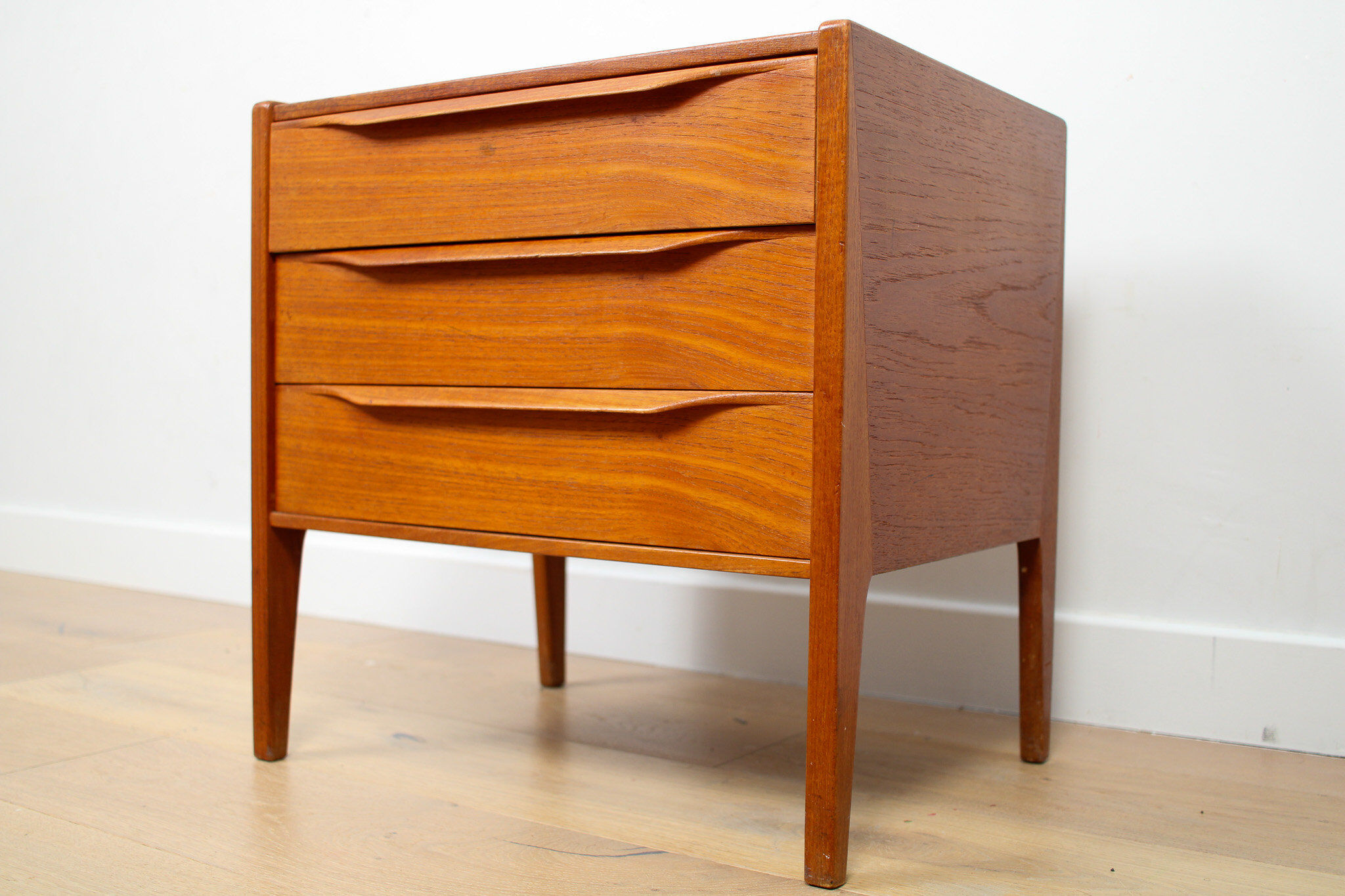 A vintage Danish mid-century bedside table attributed to Kai Kristiansen