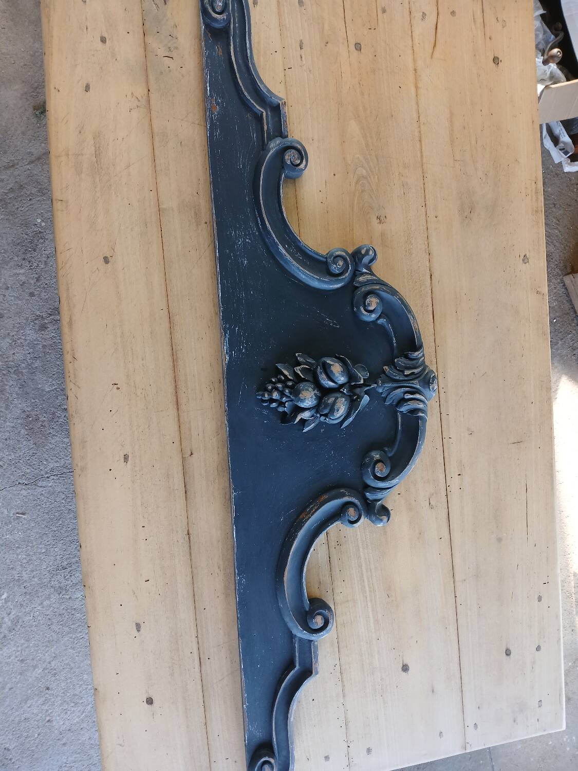 Antique carved wooden pediment