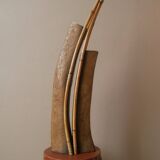 Metal and rattan vase contemporary sculpture contemporary design