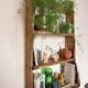 Solid wood wall shelf / storage shelf