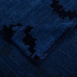 7x10 Navy Blue & Black Turkish Kilim Rug, 204x296Cm