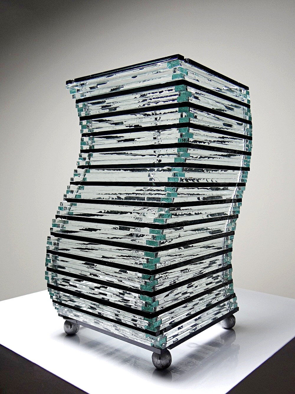 Sculptural lamp body "Stacked Glass" vintage 75-85 modernist