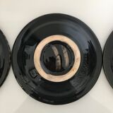Set 3 plats creux noirs décorés