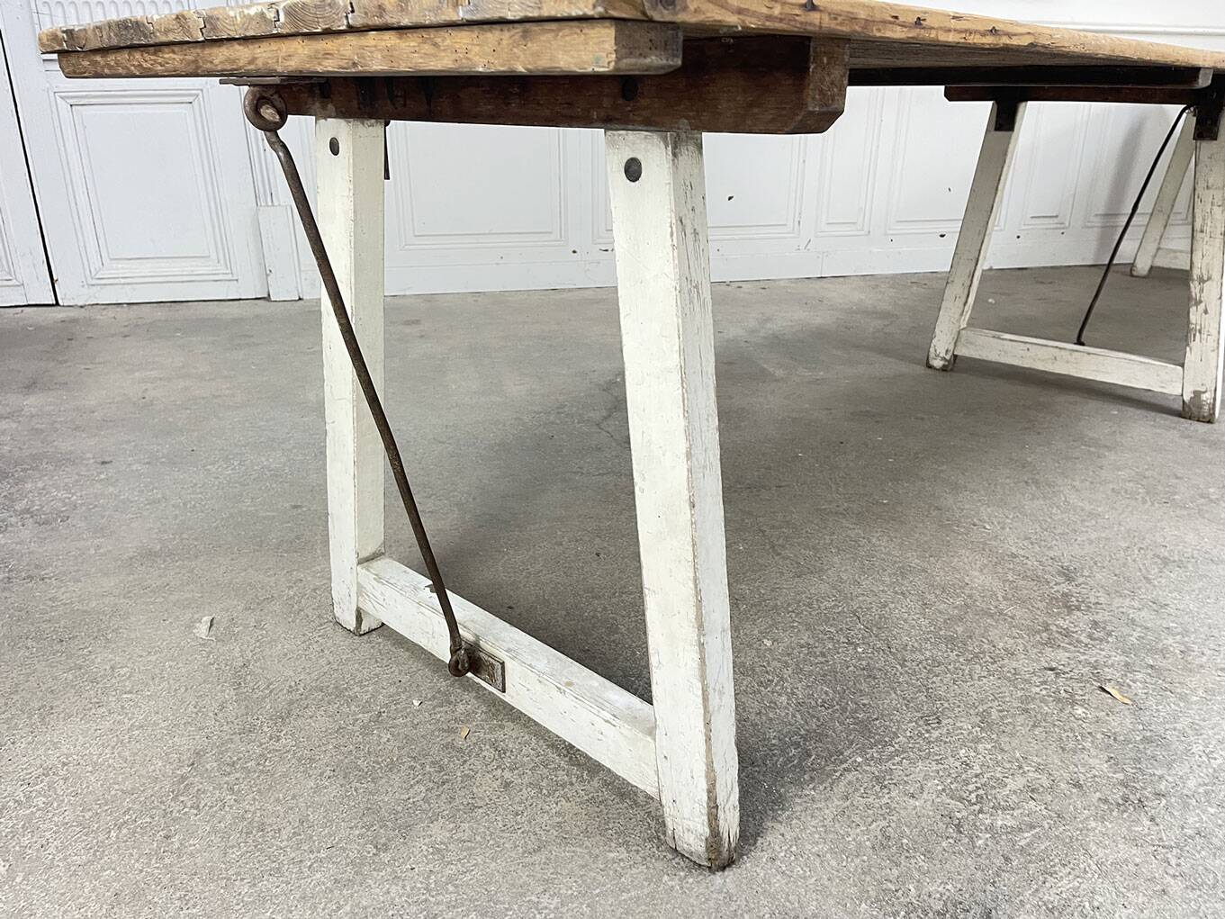 Large 1940s-style outdoor dining table