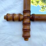 Antique mercury mirror in bamboo-style wood