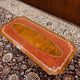 Table basse Chesterfield anglaise antique avec plateau en cuir