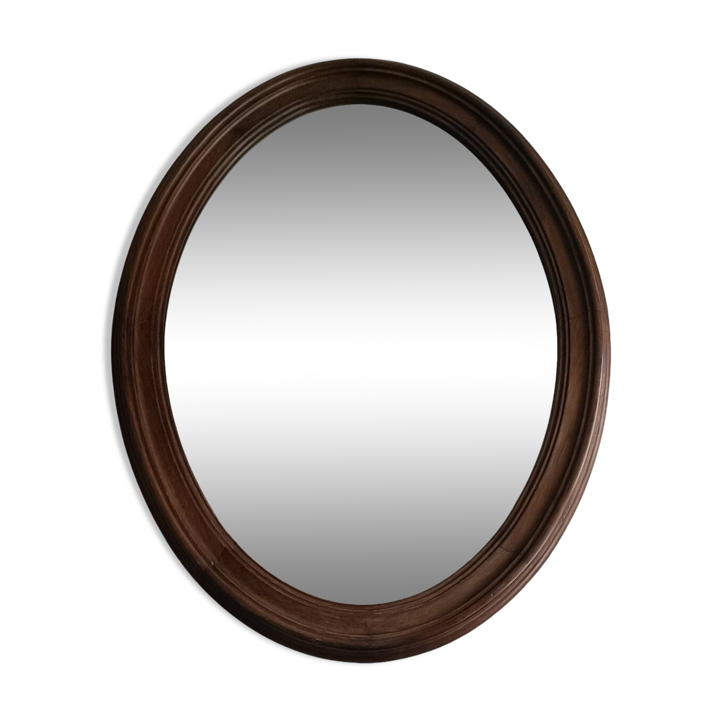 Antique oval beveled mirror