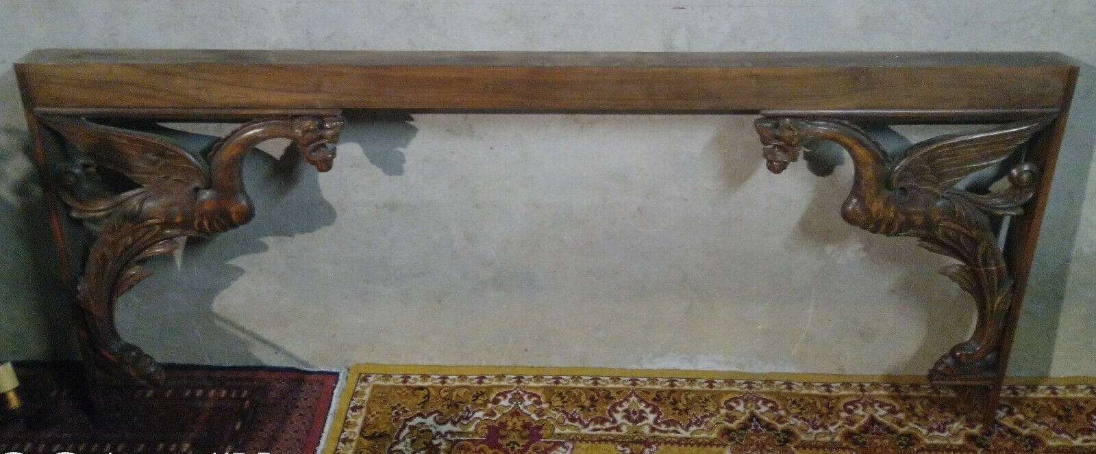 Frame Renaissance-style walnut mantelpiece