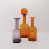 Set of 3 Scandinavian bottle vases Otto Brauer 1960