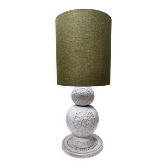 Vintage Engraved Ceramic Table Lamp "Siviglia" by Aldo Londi for Bitossi, Italy