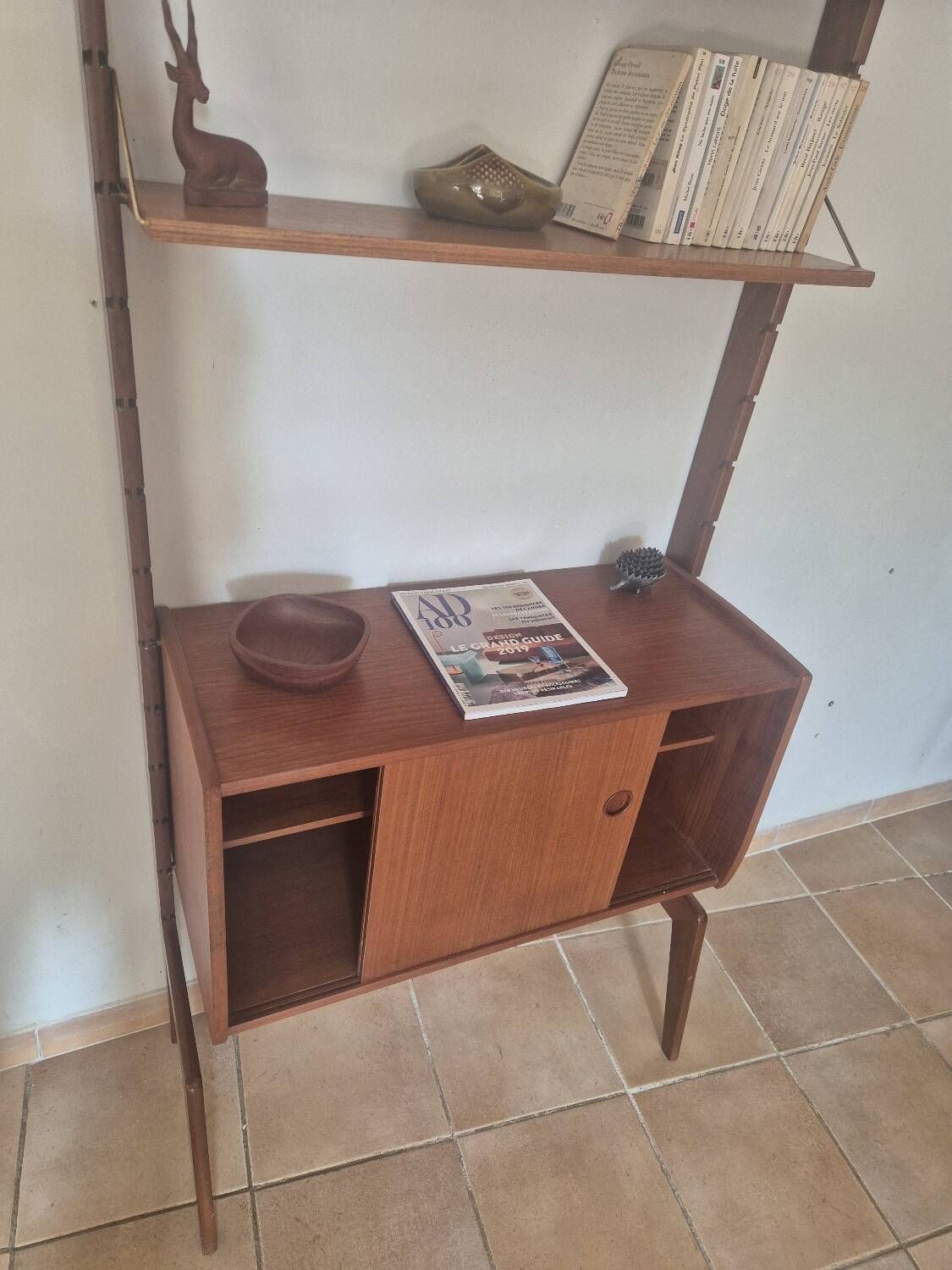 Meuble de rangement, bibliothèque scandinave en teck Ergo, 1960