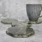 Set of 4 - Angelo Indian Green Chunky Octagonal Marble Coasters