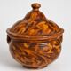 Antique marbled glazed earthenware soup tureen from the southwest, 18th century.