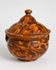 Antique marbled glazed earthenware soup tureen from the southwest, 18th century.