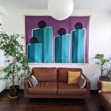 Family portrait original painted tapestry hanging wall art