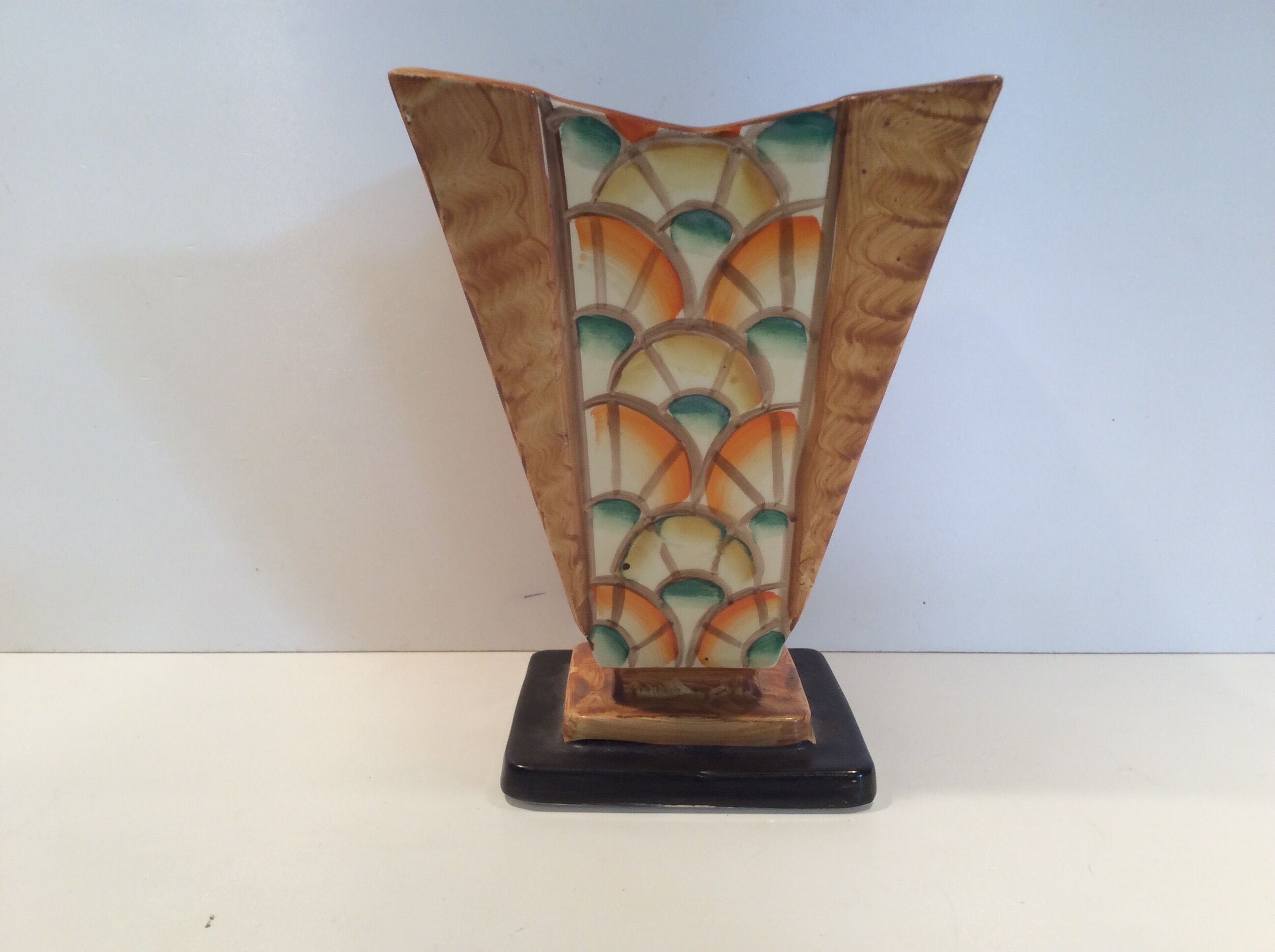 Hand painted art deco vase by Myott and son