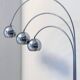 Sculptural Space Age Arco Floor Lamp, Chrome Metal, Three Lights, Reggiani