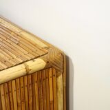 Rattan and bamboo chest of drawers