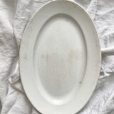 White oval ironstone dish from Creil and Montereau, late 19th century