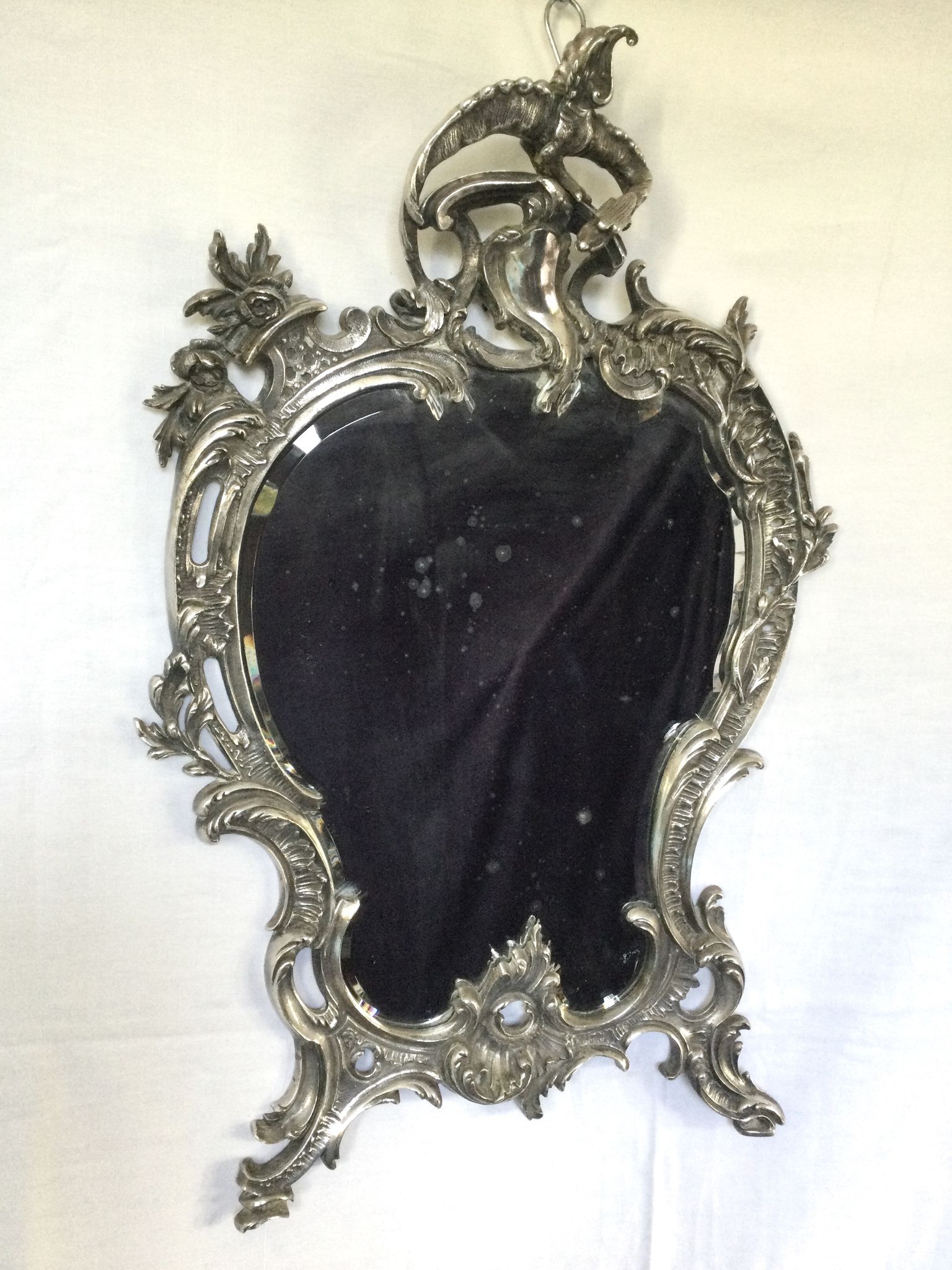 Nineteenth century mirror in silver bronze