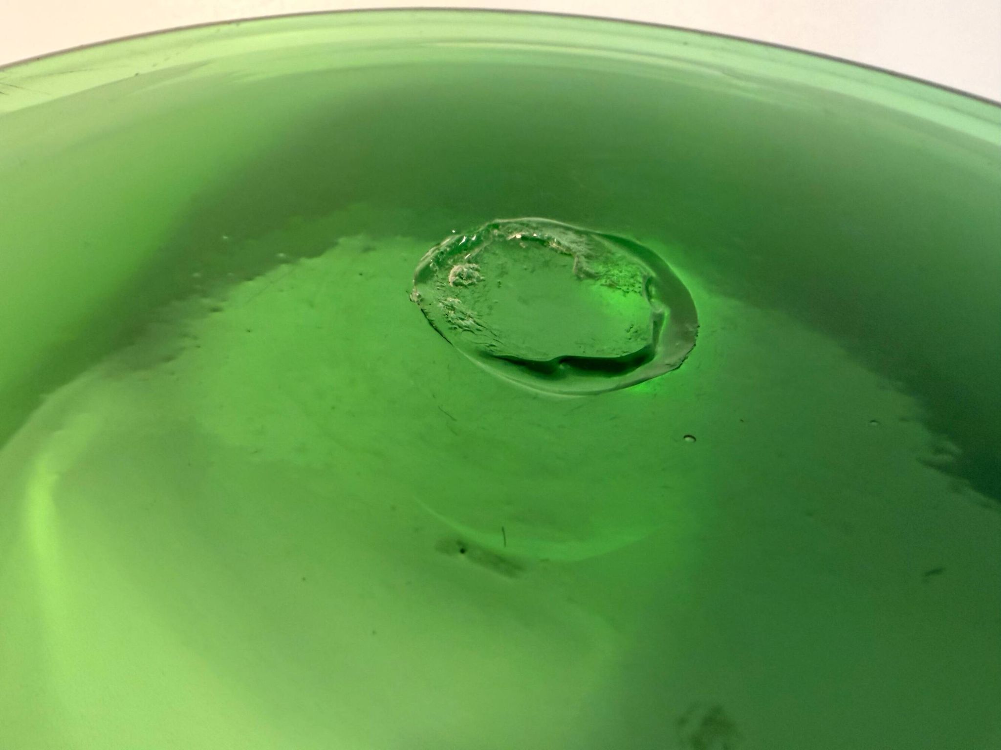 Vintage Hand Blown Green Glass Centerpiece Bowl, Empoli, Italy, 1970s