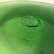 Vintage Hand Blown Green Glass Centerpiece Bowl, Empoli, Italy, 1970s