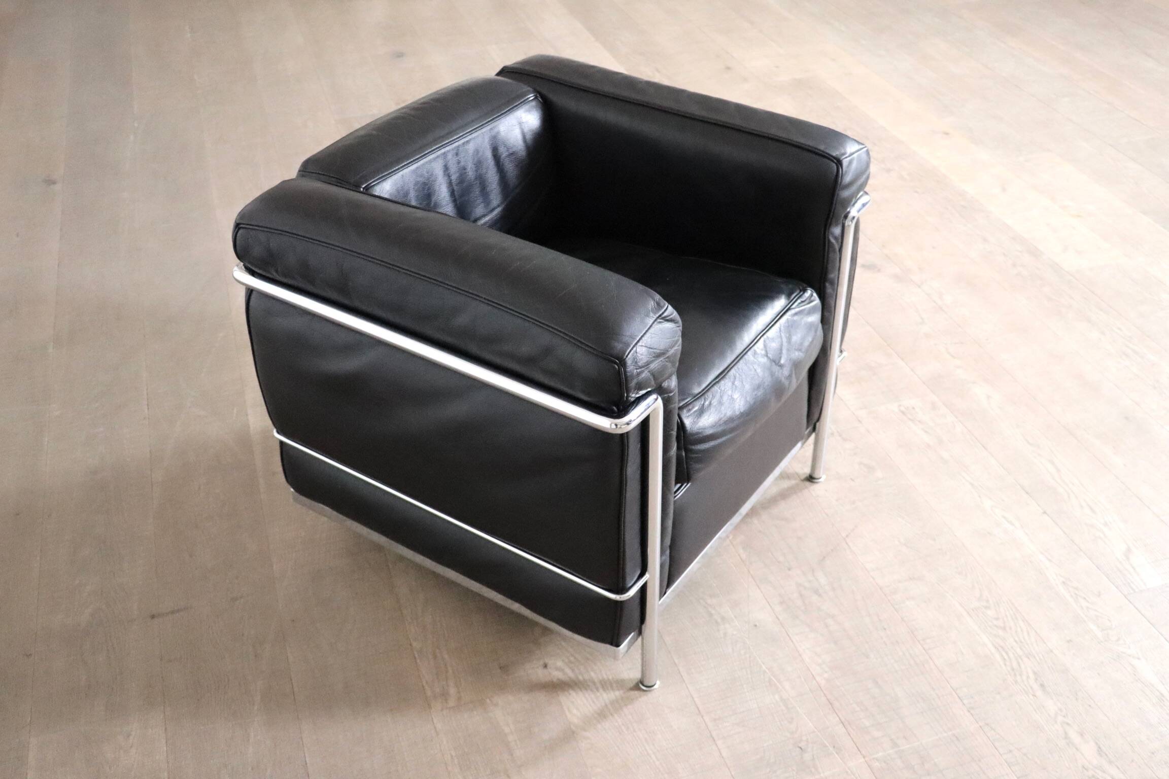 Cassina LC2 vintage lounge chair by Charlotte Perriand and Le Corbusier