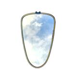 Old rearview mirror - black and gold plastic frame - 34 x 55 cm