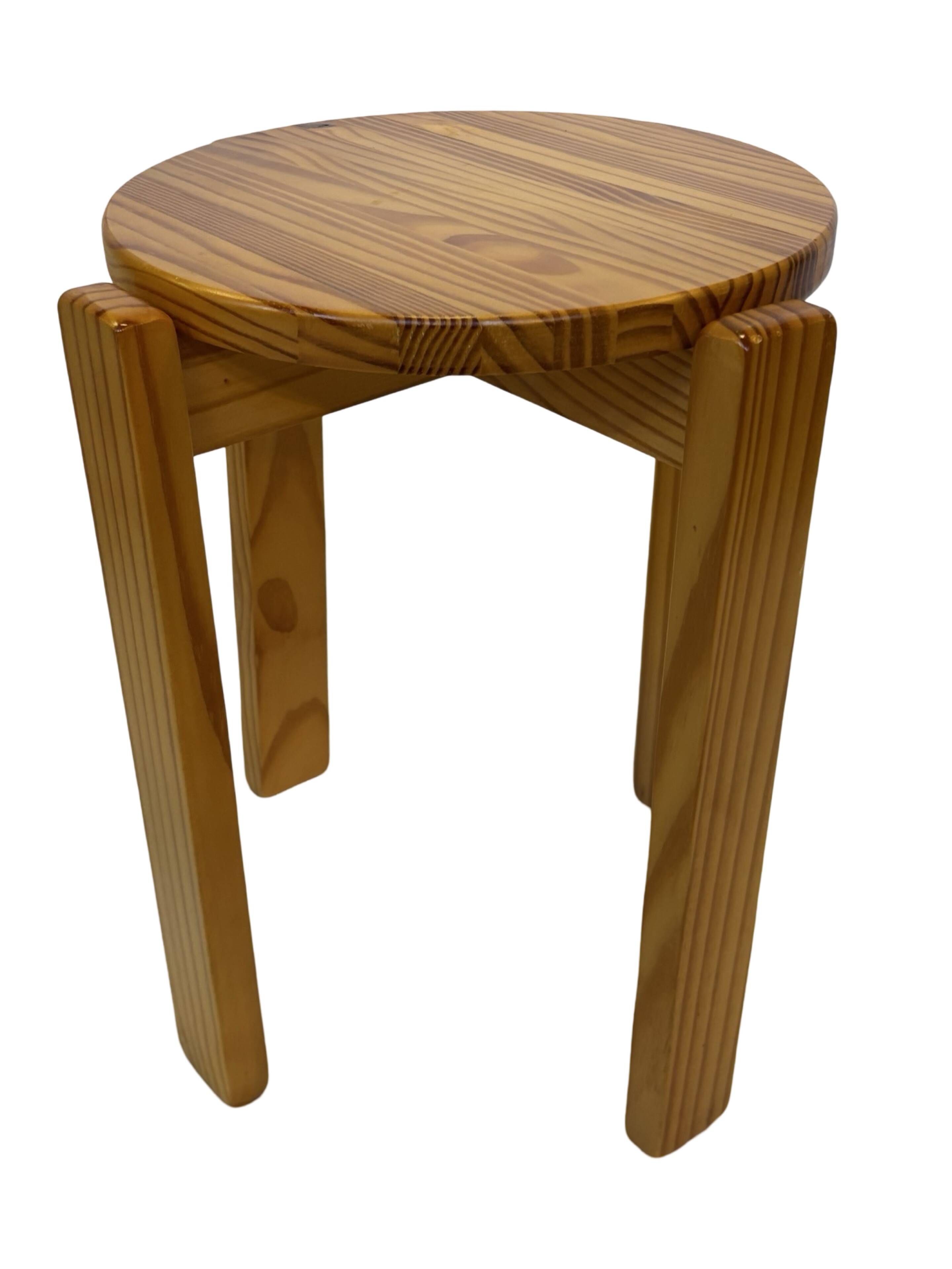 Mid century pinewood stool, minimalistic design 1960s