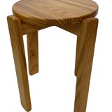 Mid century pinewood stool, minimalistic design 1960s