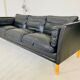 Vintage Danish black leather canapé by Mogens Hansen from the 1960s.