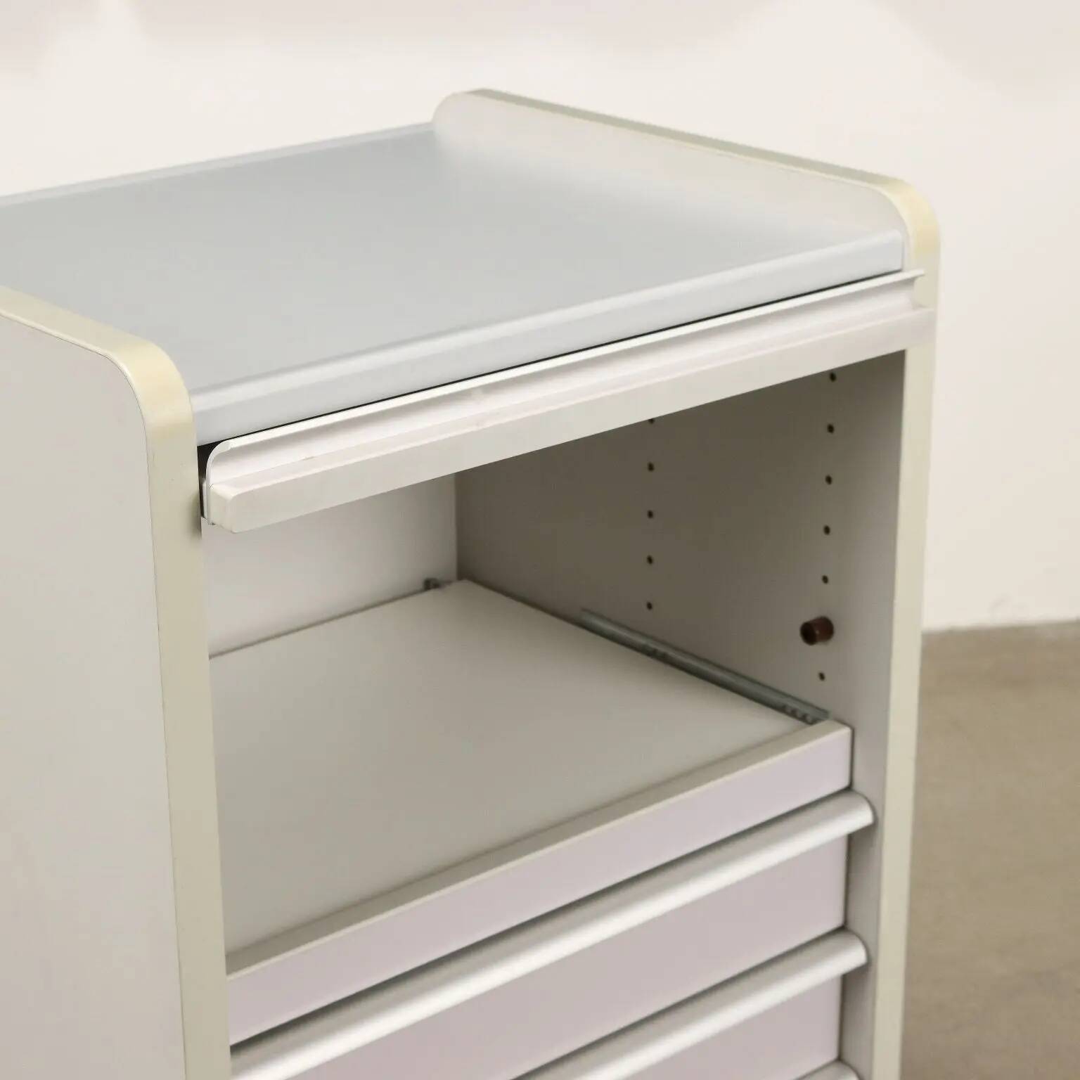 Vintage commode in aluminium and wood, Italy, 1990s.