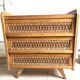 Wood and rattan chest of drawers