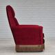1970s, Danish highback armchair, original condition, red furniture velour.