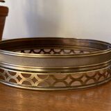 Paire d'appliques plafonniers anciens demi sphérique verre blanc et laiton