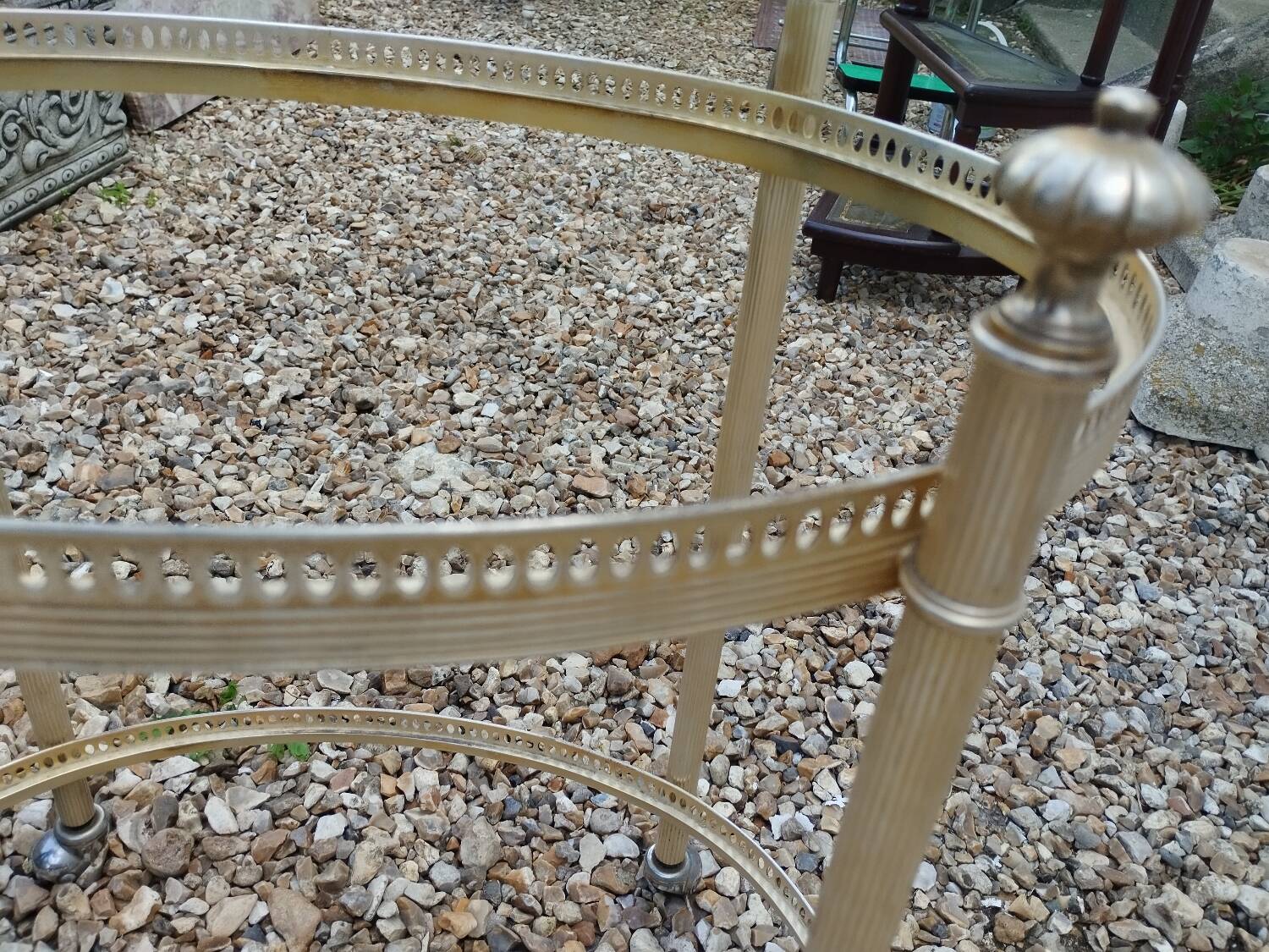 Old vintage rolling serving table