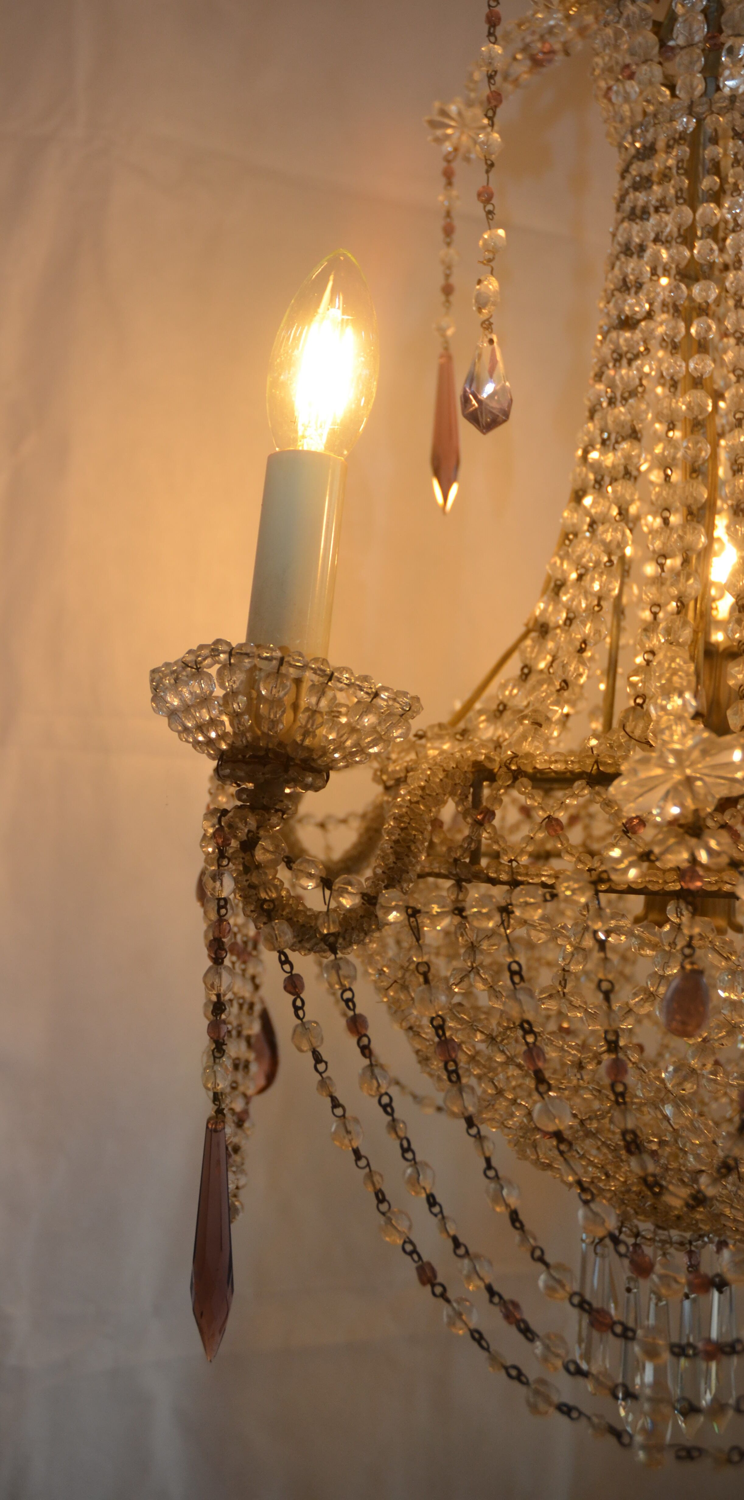 Balloon XIX th century crystal chandelier