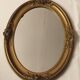 Oval mirror wooden gold 50 x 39 cm