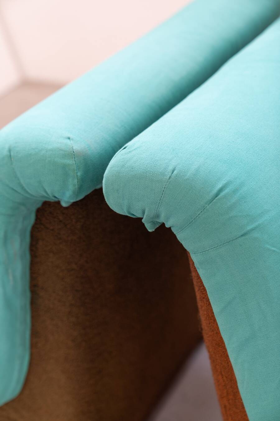 Set of two Lev & Lev armchairs in fabric, removable covers, with fiberglass structure, year